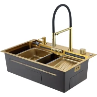 Кухонная мойка Gappo GS7547-13 75x47 см, золотой матовый