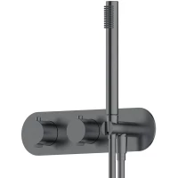 Термостат для ванны Feramolli Dante GS8843F встраиваемый, с душевым гарнитуром, графит матовый