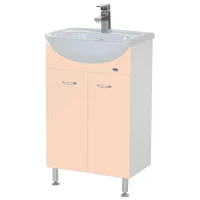 Тумба с раковиной бежевый глянец/белый глянец 51 см Bellezza Уют 4635006240073 + 4620008192758