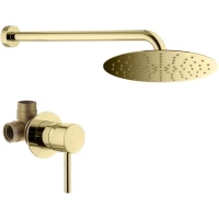 Душевой комплект Plumberia Selection IXO KITXO01OR 250 мм, со смесителем, золотой