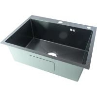 Кухонная мойка Fmark FSC7550Q 75x50 см, графит