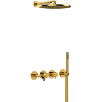Душевой комплект Mariani NEXT B2217HNXP3TB30 300 мм, со смесителем, золотой матовый