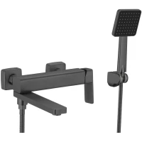 Смеситель для ванны Fmark FS8724-22Q с душевым гарнитуром, графит