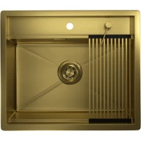 Кухонная мойка Granula 6051, ЗОЛОТО САТИН 60x51 см, золотой матовый