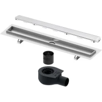 Душевой трап (лоток) Tece TECEdrainline glass 600800 + 650000 + 660016 + 600891 74,3 см, с решеткой, щелевой, белый