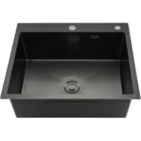 Кухонная мойка Gappo GS6050-6 60x50 см, графит матовый