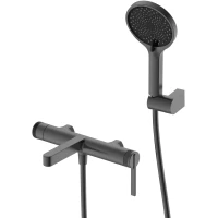 Смеситель для ванны DQ Bonn DA1703206 с душевым гарнитуром, графит