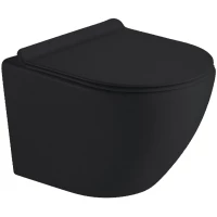 Унитаз подвесной Timo Kulo TK-403 MB безободковый, с сиденьем микролифт, черный матовый
