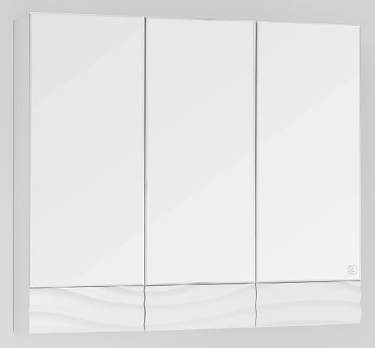 Зеркальный шкаф 80x70 см белый глянец Style Line Вероника ЛС-00000057 зеркальный шкаф style line вероника 60 белый лс 00000055