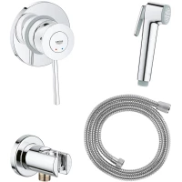 Гигиенический душ Grohe BauClassic 129186 со смесителем, хром