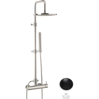 Душевая система Emmevi Piper 4500584/NEO 250 мм, со смесителем, черный матовый