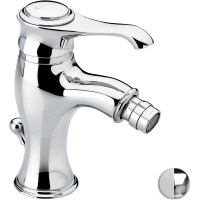 Смеситель для биде Emmevi Tiffany 6004/BIO с донным клапаном, хром/белый матовый
