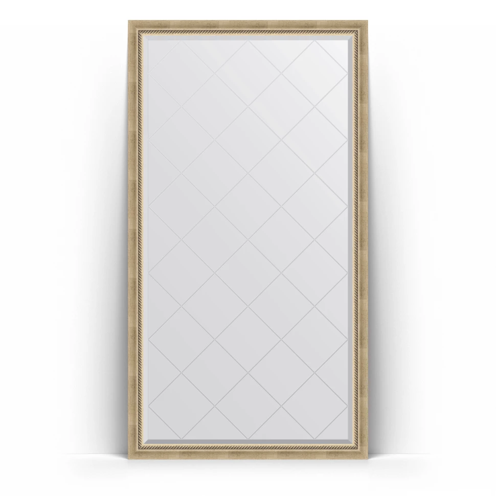Зеркало напольное 108x198 см состаренное серебро с плетением Evoform Exclusive-G Floor BY 6342