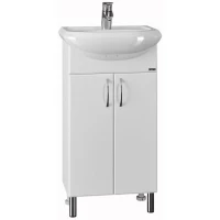 Тумба с раковиной белый глянец 46 см Санта Уют 201084 + YYUT45