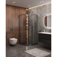 Душевой уголок Cezares Molveno MOLVENO-R-2-100-C-GM-IV 100x100 см, профиль оружейная сталь матовый, стекло прозрачное