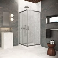 Душевой уголок Vegas Glass ZA Protec 120 11 02 120x120 см, профиль оружейная сталь, стекло шиншилла