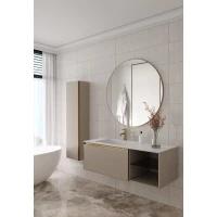 Комплект мебели Armadi Art Quatro Daphne 790-M6-120-D-MG-LED + 793-120-W-A + 545-100-MG 121 см L, подвесной, с подсветкой, бежевый матовый