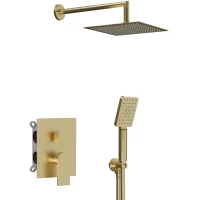 Душевой комплект AQG Alpha 19ALPEC20809 250 мм, со смесителем, золотой матовый