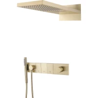 Душевой комплект Boheme Zodiac 132-MG 230 мм, со смесителем, золотой матовый