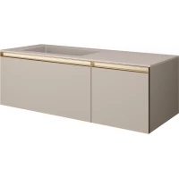 Тумба с раковиной Armadi Art Quatro Daphne 790-M2-120-D-MG + 793-120-D-L 121 см L, подвесная, бежевый матовый