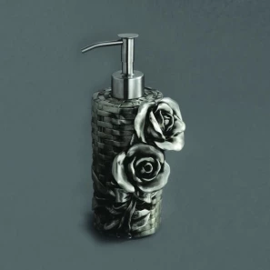 Изображение товара дозатор жидкого мыла настольный серебро art&max rose am-0091a-t