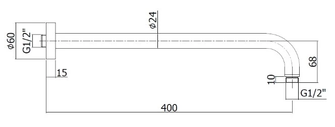 Кронштейн для верхнего душа 400 мм Paffoni Lusso ZSOF034ROSE - фото 2