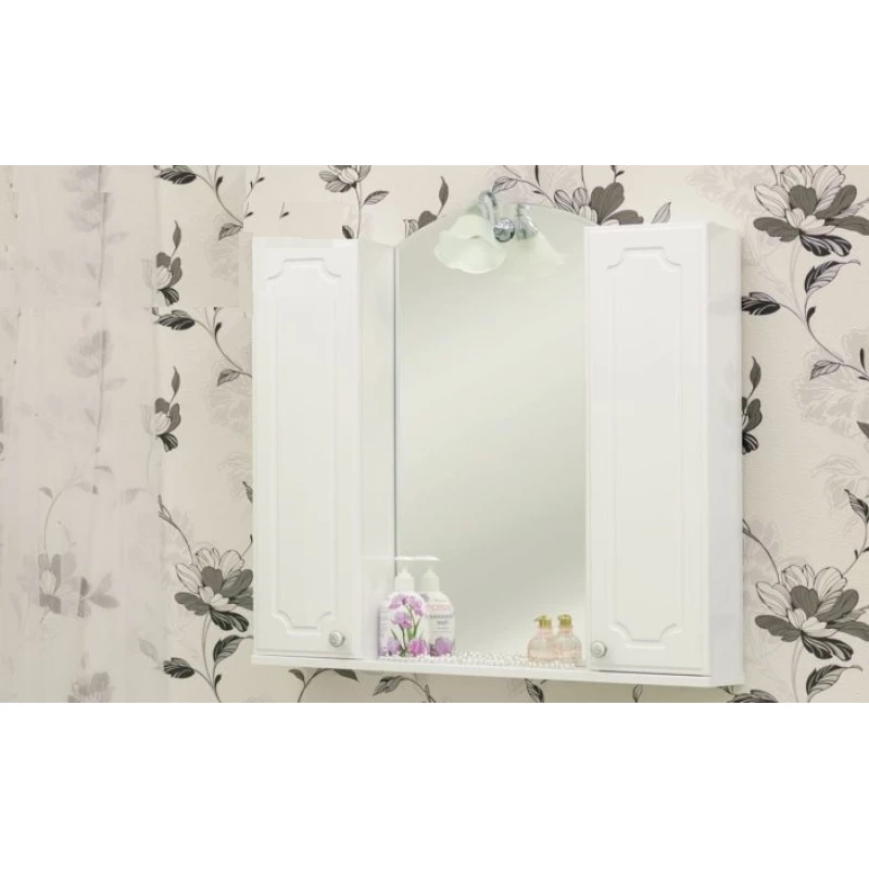Зеркальный шкаф 80x72,8 см белый глянец Sanflor Ксения H0000000119