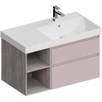 Тумба розовый матовый/дуб орегон 87,8 см Kerama Marazzi Cubo CUB.90Rh\MAL