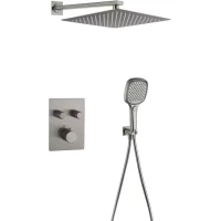 Душевой комплект Grocenberg GB5040NK 300 мм, с термостатом, никель