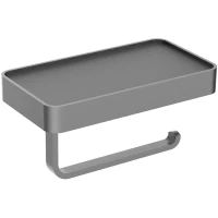 Держатель туалетной бумаги Wonzon & Woghand Graffity WW-9366-BGM с полкой для телефона, темный графит матовый