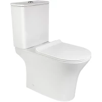 Унитаз-компакт Bond Oval F06-00 безободковый, с сиденьем микролифт, белый глянец