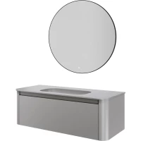 Комплект мебели Armadi Art Voi Luna 782-120-L + 786-120-L без отв. + 545-100-B 122 см, подвесной, серый матовый