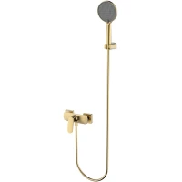 Смеситель для душа AQUAme Imola AQM6713BG с душевым гарнитуром, золотой матовый