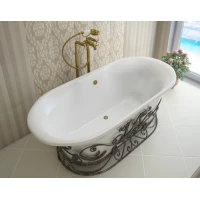 Ванна из литьевого мрамора Эстет Лион FP00000684 174x80 см, отдельностоящая, белый