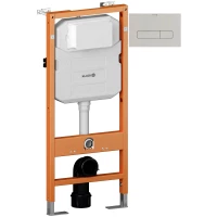 Инсталляция для унитаза Kludi Unifix 79101 + 30PP01O2 с кнопкой смыва, светло-серый матовый