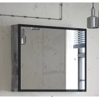 Зеркальный шкаф 90x70 см антик/черный Corozo Айрон SD-00000282