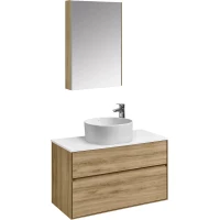 Комплект мебели дуб эльвезия/белый глянец 99 см Акватон Либерти 1A279601LYC70 + 1A281103LY010 + 732700C000 + 1A279302LYC70