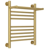 Полотенцесушитель водяной 500x400 золотой матовый Сунержа Богема с полкой+ 032-0223-5040