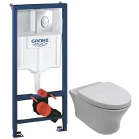 Комплект подвесной унитаз Noken Hotels N399999901 + N356330439 + система инсталляции Grohe 38721001