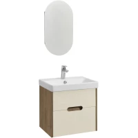 Комплект мебели бежевый/дуб веллингтон 55 см Акватон Оливия 1A254201OLVG0 + 1WH501620 + 1A254502OL010