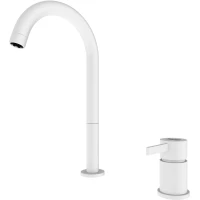 Смеситель для раковины Remer Metrica MC57LBO без донного клапана, белый матовый