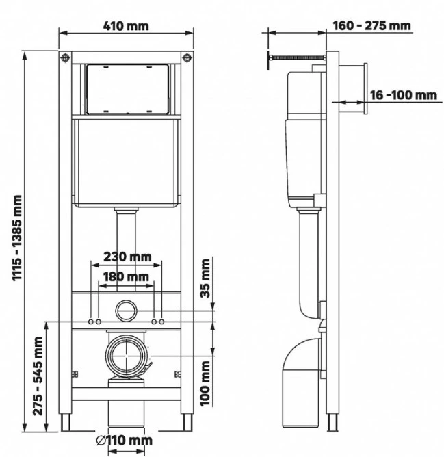 Комплект подвесной унитаз Berges Albit S + система инсталляции Berges Atom Line 410 042443 - фото 7