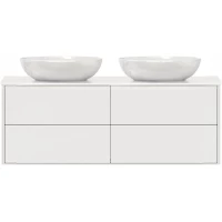 Тумба под раковину Belux Джаз НП 140-04 4810924283108 142 см, подвесная, со столешницей, белый глянец