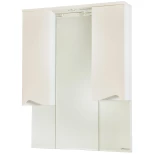 Изображение товара зеркальный шкаф 96x100,3 см бежевый глянец/белый глянец bellezza эйфория 4619117180077
