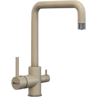 Смеситель для кухни Uperwood UPD-004-08 с подключением к фильтру, вороненая сталь/лен