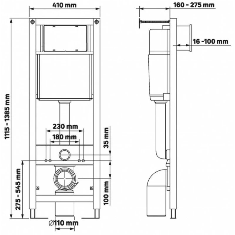 Комплект подвесной унитаз Berges Ventas + система инсталляции Berges Atom Line 410 043306