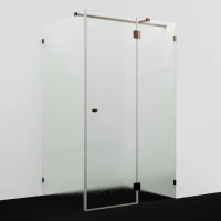 Душевой уголок WasserKRAFT Paar 88H10R-TXG 120x100 см R, профиль розовое золото, стекло текстурное