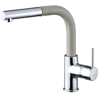 Смеситель для кухни Rivelato Ledro 9022203 topazio cromo с выдвижным изливом, хром/топаз