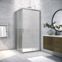 Душевой уголок Vegas Glass ZA NOVO h2000 90 07 Moru 90x90 см, профиль матовый хром, стекло рифленое