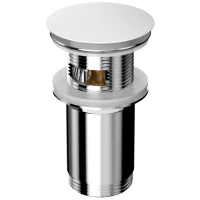 Донный клапан для раковины Whitecross A706WHS с переливом, белый матовый